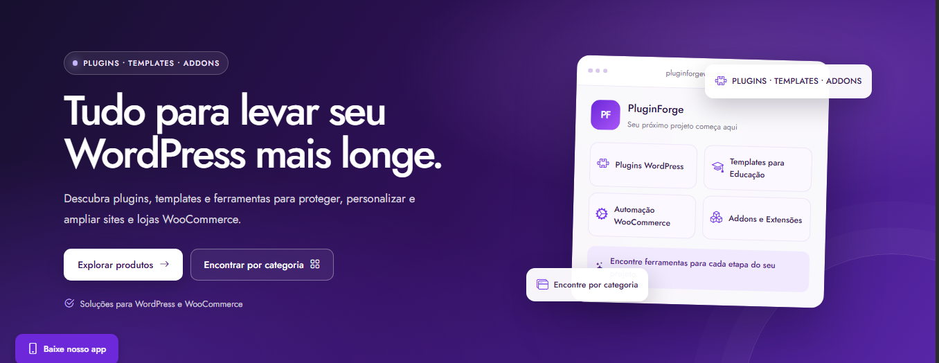 Imagem de apresentação de PluginForge | WordPress
